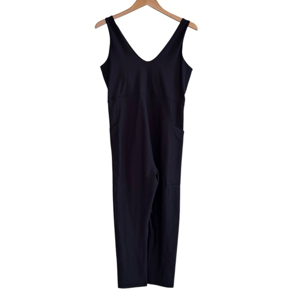 Old Navy Active Power Soft Go Dry NEW Onesie Built In Bra Pockets Black Large - Picture 2 of 6